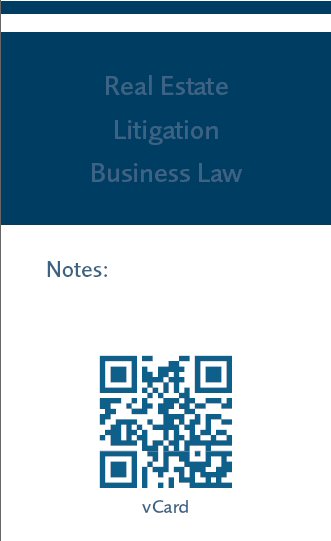 law firm business card, QR code, law firm marketing, legal marketing